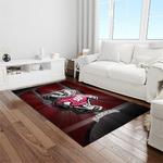 ncaa wisconsin badgers college sport basketball and foolball team logo rectangle area rug light room wb26