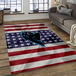 nfl carolina panthers football team logo rectangle area rug dark room cp05