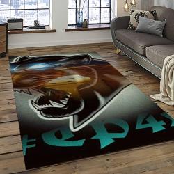 nfl carolina panthers football team logo rectangle area rug dark room cp12