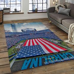 nfl carolina panthers football team logo rectangle area rug dark room cp20