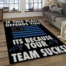 nfl carolina panthers football team logo rectangle area rug dark room cp21