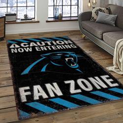 nfl carolina panthers football team logo rectangle area rug dark room cp25