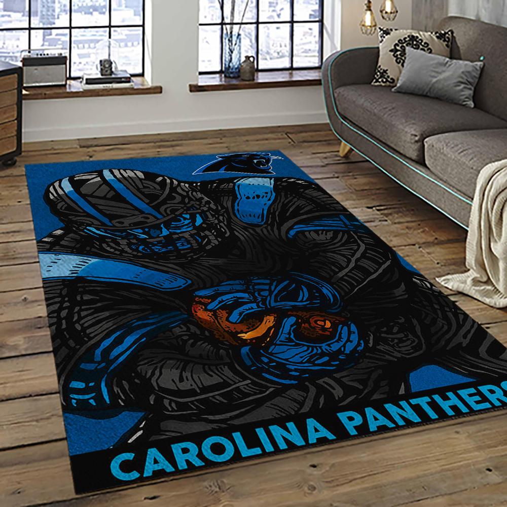 NFL Carolina Panthers Rectangle Rug Personalized Non-Slip Carpet Gift For Football Fans CP30 1 nfl carolina panthers football team logo rectangle area rug dark room cp30