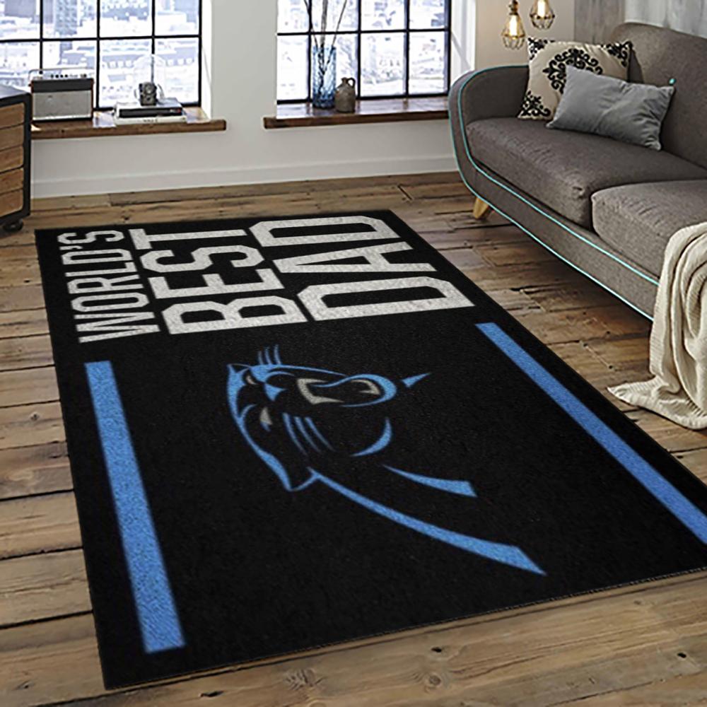 NFL Carolina Panthers Rectangle Rug Personalized Non-Slip Carpet Gift For Football Fans CP34 1 nfl carolina panthers football team logo rectangle area rug dark room cp34