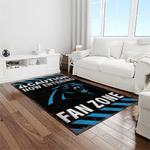 nfl carolina panthers football team logo rectangle area rug light room cp25