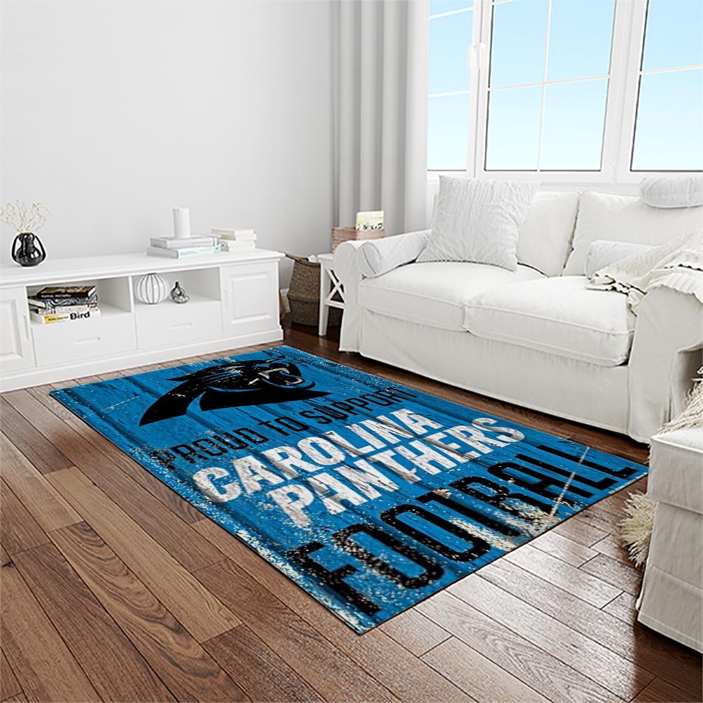 NFL Carolina Panthers Rectangle Rug Personalized Non-Slip Carpet Gift For Football Fans CP28 nfl carolina panthers football team logo rectangle area rug light room cp28