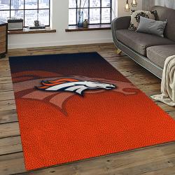 nfl denver broncos football team logo rectangle area rug dark room db02