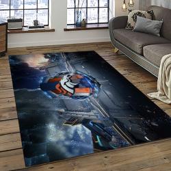 nfl denver broncos football team logo rectangle area rug dark room db06