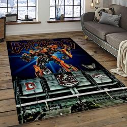 nfl denver broncos football team logo rectangle area rug dark room db18