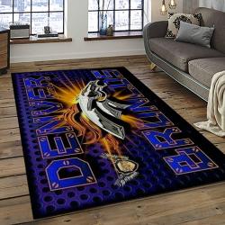 nfl denver broncos football team logo rectangle area rug dark room db19