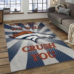nfl denver broncos football team logo rectangle area rug dark room db20