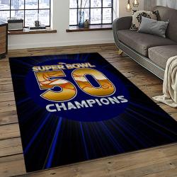 nfl denver broncos football team logo rectangle area rug dark room db24