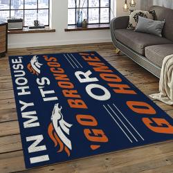 nfl denver broncos football team logo rectangle area rug dark room db25