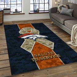 nfl denver broncos football team logo rectangle area rug dark room db30