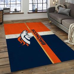 nfl denver broncos football team logo rectangle area rug dark room db31