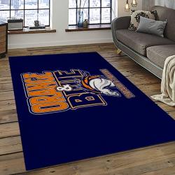 nfl denver broncos football team logo rectangle area rug dark room db44