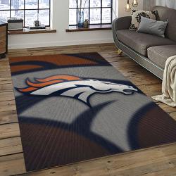 nfl denver broncos football team logo rectangle area rug dark room db46