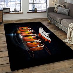 nfl denver broncos football team logo rectangle area rug dark room db49
