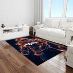 nfl denver broncos football team logo rectangle area rug light room db01