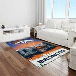nfl denver broncos football team logo rectangle area rug light room db09
