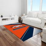 nfl denver broncos football team logo rectangle area rug light room db33