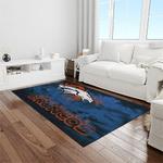 nfl denver broncos football team logo rectangle area rug light room db42