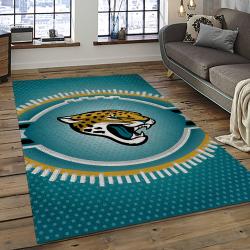 nfl jacksonville jaguars football team logo rectangle area rug dark room jj03