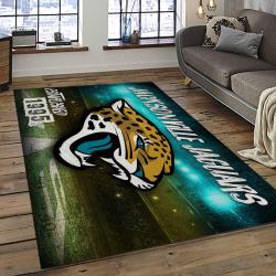 nfl jacksonville jaguars football team logo rectangle area rug dark room jj04