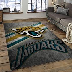 nfl jacksonville jaguars football team logo rectangle area rug dark room jj08