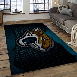 nfl jacksonville jaguars football team logo rectangle area rug dark room jj11