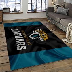 nfl jacksonville jaguars football team logo rectangle area rug dark room jj12
