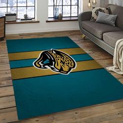 nfl jacksonville jaguars football team logo rectangle area rug dark room jj14