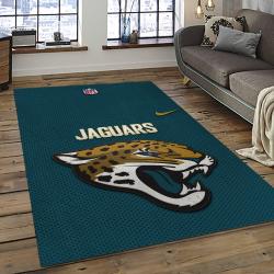 nfl jacksonville jaguars football team logo rectangle area rug dark room jj16