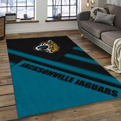 nfl jacksonville jaguars football team logo rectangle area rug dark room jj17