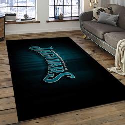 nfl jacksonville jaguars football team logo rectangle area rug dark room jj18