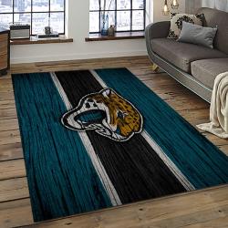 nfl jacksonville jaguars football team logo rectangle area rug dark room jj19