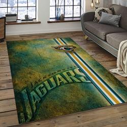 nfl jacksonville jaguars football team logo rectangle area rug dark room jj20