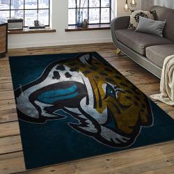 nfl jacksonville jaguars football team logo rectangle area rug dark room jj22