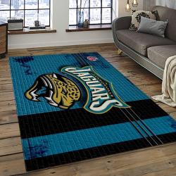 nfl jacksonville jaguars football team logo rectangle area rug dark room jj28