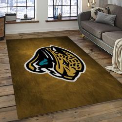 nfl jacksonville jaguars football team logo rectangle area rug dark room jj33