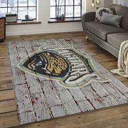 nfl jacksonville jaguars football team logo rectangle area rug dark room jj35