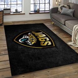 nfl jacksonville jaguars football team logo rectangle area rug dark room jj36