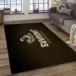 nfl jacksonville jaguars football team logo rectangle area rug dark room jj40