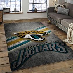 nfl jacksonville jaguars football team logo rectangle area rug dark room jj42