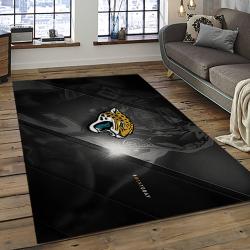 nfl jacksonville jaguars football team logo rectangle area rug dark room jj43