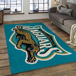 nfl jacksonville jaguars football team logo rectangle area rug dark room jj50