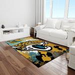 nfl jacksonville jaguars football team logo rectangle area rug light room jj07