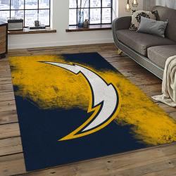 nfl los angeles chargers football team logo rectangle area rug dark room lac23