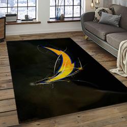 nfl los angeles chargers football team logo rectangle area rug dark room lac38