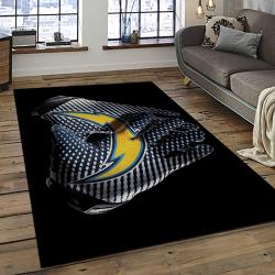 nfl los angeles chargers football team logo rectangle area rug dark room lac40